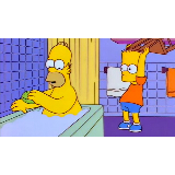 bart hitting homer with a chair meme template