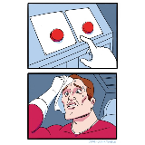 Press button hard choice meme template