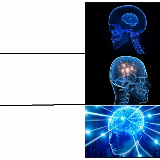 Galaxy Brain (3 brains) meme template