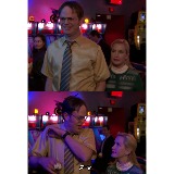 Angela scared Dwight meme template