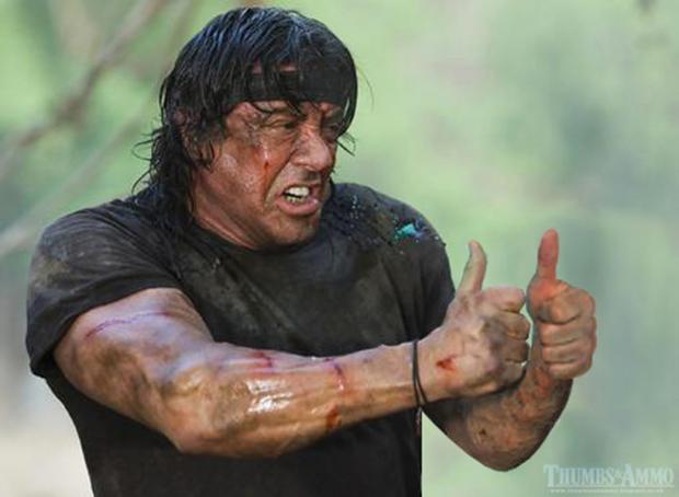 Thumbs Up Rambo meme template