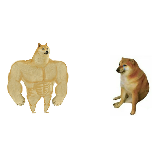 Buff Doge vs Crying Cheems meme template