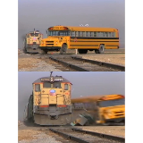 train crashes bus meme template