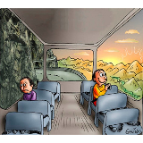 Sad guy Happy guy bus meme template