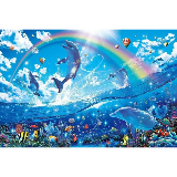 Happy dolphin rainbow meme template