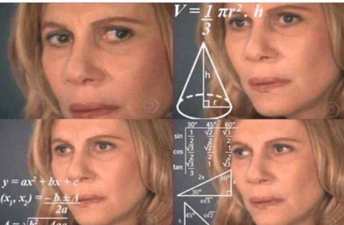 Math lady/Confused lady meme template