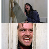 Jack Torrance axe shining meme template