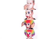Clown Applying Makeup meme template