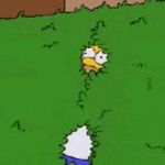 Homer disappears into bush GIF Template meme template