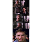 Peter Parker Cry meme template