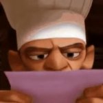 Chef Skinner Reading a Letter GIF Template meme template